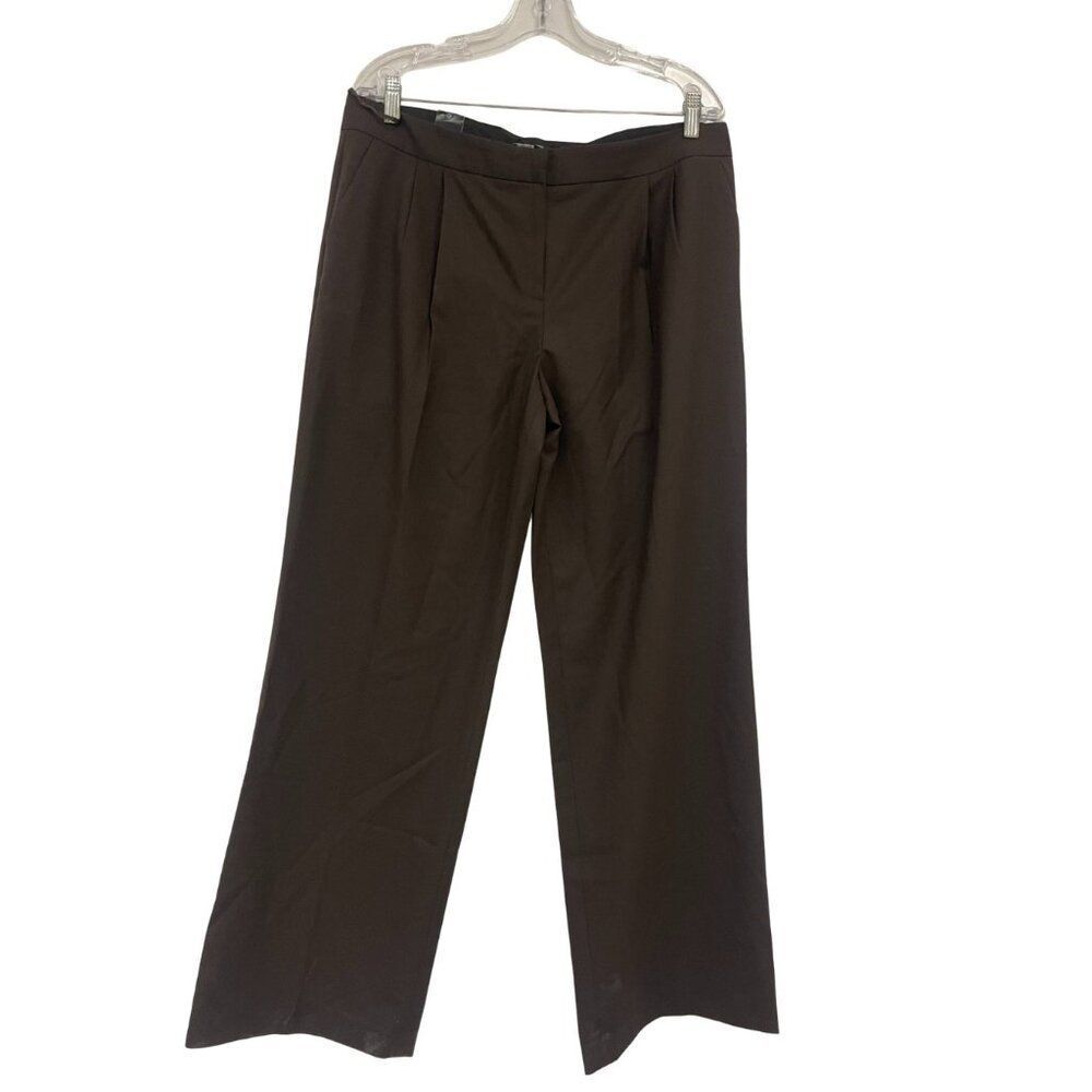Jones New York Womens Dress Pants 12 Walnut Brown Stretch Pleated Trousers NWT